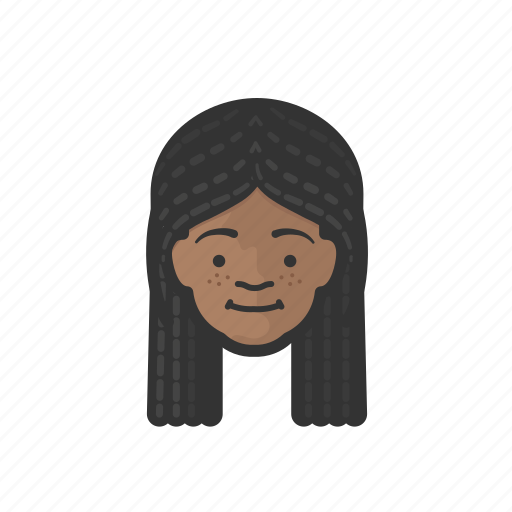 African, braids, freckles, girl, young icon - Download on Iconfinder