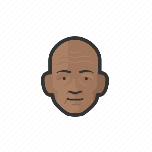 African, bald, elderly, man, old, senior, wrinkles icon - Download on Iconfinder