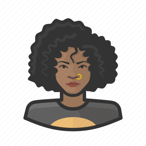 African, aging, avatar, female, teenager icon - Download on Iconfinder