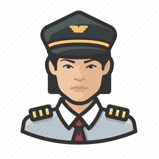 Airline, asian, avatar, captain, female, pilot icon - Download on Iconfinder