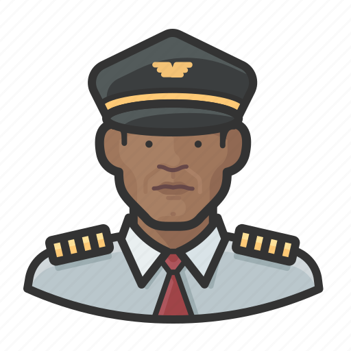 African, airline, avatar, male, pilot icon - Download on Iconfinder