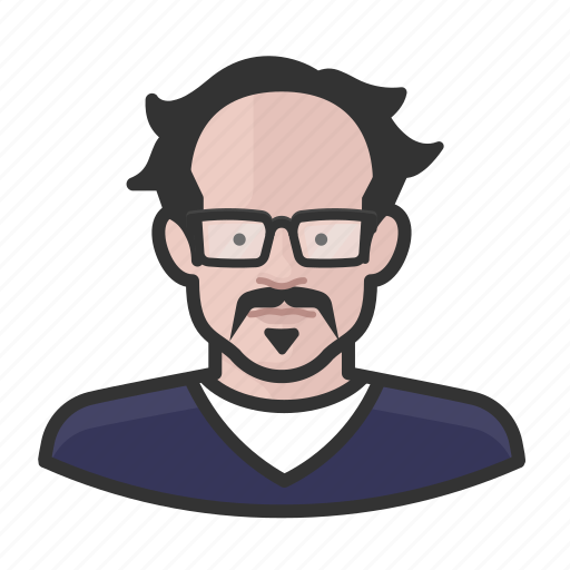 Avatar, bald, glasses, mustache, person, woman icon - Download on Iconfinder