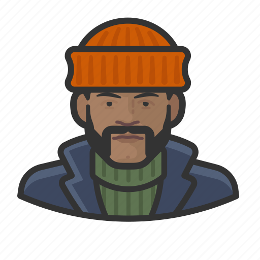 African, avatar, fisherman, overcoat, sweater icon - Download on Iconfinder