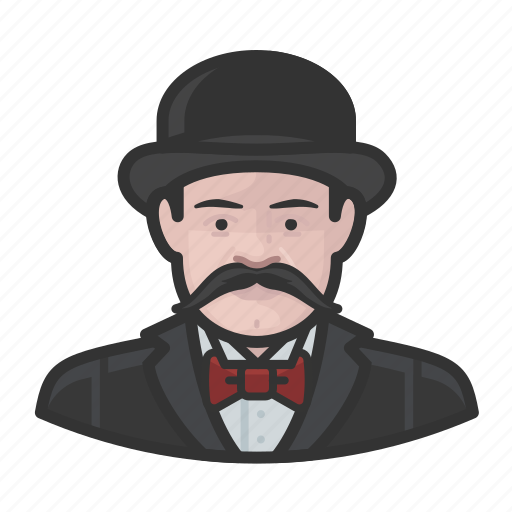 Avatar, bowler, hat, inspector, mustache icon - Download on Iconfinder