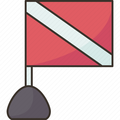 Flag, diving, warning, buoy, safety icon - Download on Iconfinder