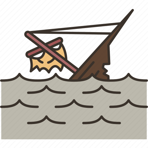 Shipwreck, boat, damage, sinking, sea icon - Download on Iconfinder