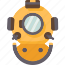 helmet, diving, mask, underwater, equipment