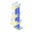 tower, diving, isometric