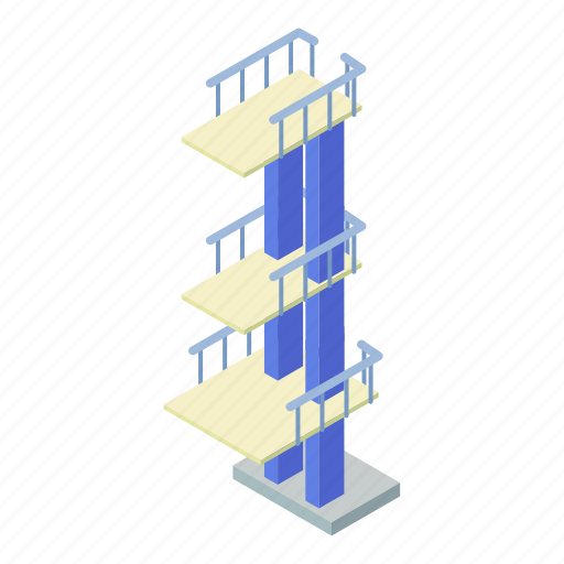 Tower, diving, isometric icon - Download on Iconfinder