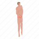 cartoon, isometric, man, person, ready, swimming, water