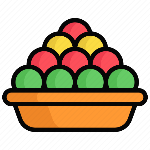 Ladoo dish, ladoo, diwali, laddu, sweet, delicious, tasty icon - Download on Iconfinder