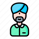 avatar, beard, indian, man, sikh
