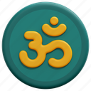 om, diwali, hinduism, yoga, meditation, cultures, symbol, 3d 