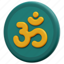 om, diwali, hinduism, yoga, meditation, symbol, cultures, 3d 