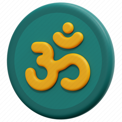 Om, diwali, hinduism, yoga, meditation, symbol, cultures 3D illustration - Download on Iconfinder