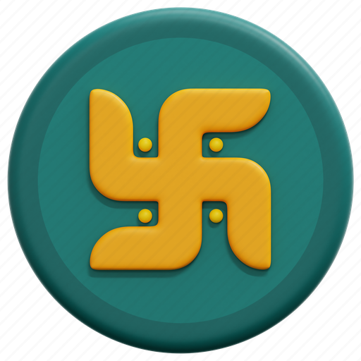 Swastika, diwali, symbol, sign, india, hinduism, religion 3D illustration - Download on Iconfinder