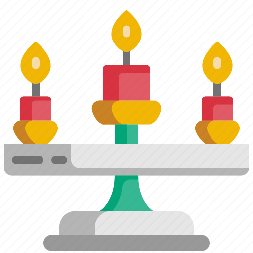 Candelabra, cultures, candles, stand, light, jewish, religious icon - Download on Iconfinder