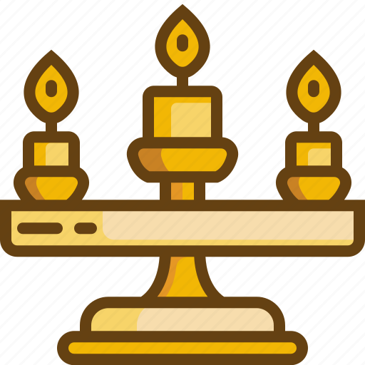 Candelabra, cultures, candles, stand, light, jewish, religious icon - Download on Iconfinder