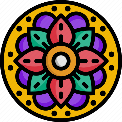 Rangoli, decoration, hindu, cultures, adornment, art, floral icon - Download on Iconfinder