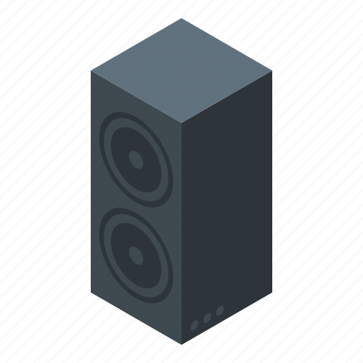 Bass, cartoon, computer, isometric, music, party, speaker icon - Download on Iconfinder