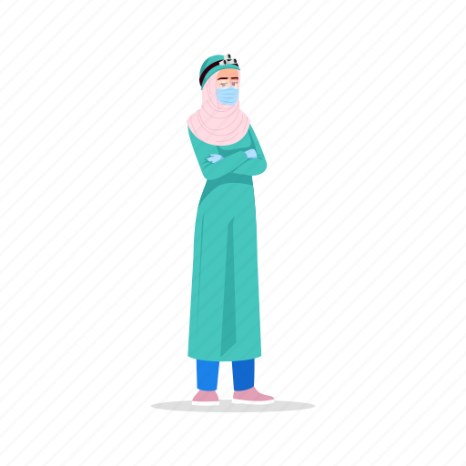 Doctor, characters, hijab, uniform icon - Download on Iconfinder