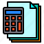 calculator, document, files, paper 