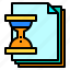 document, files, hourglass, paper 
