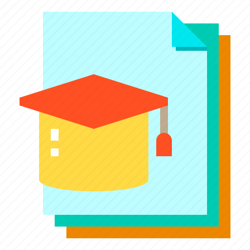 Cap, document, files, graduation, paper icon - Download on Iconfinder