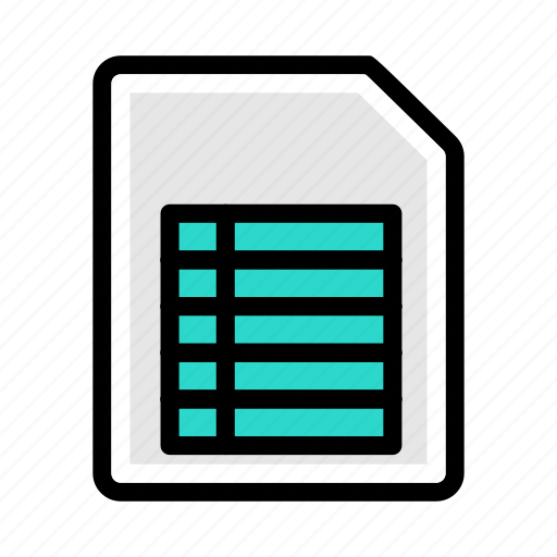 File, document, sheet, excel, paper icon - Download on Iconfinder