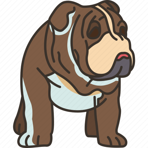 Bulldog, winkled, face, protective, pet icon - Download on Iconfinder