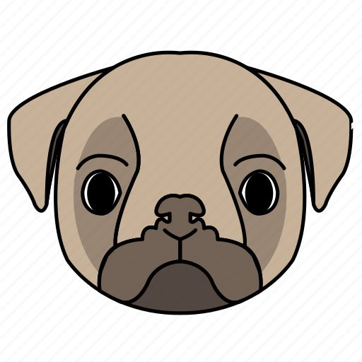 Animal, breeds, cute, dog, mops, pets, pug icon - Download on Iconfinder