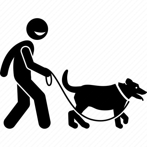Dog, leash, man, strap, walk, walking icon - Download on Iconfinder