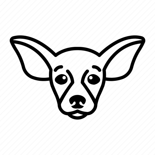 Chihuahua, dog, head, outlined, style icon - Download on Iconfinder