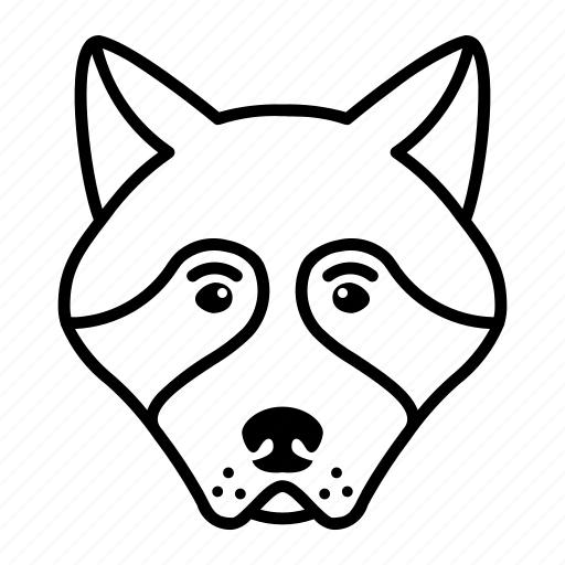 Dog, head, husky, outlined, style icon - Download on Iconfinder