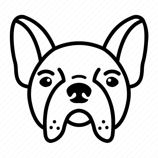 Dog, head, outlined, pug, style icon - Download on Iconfinder