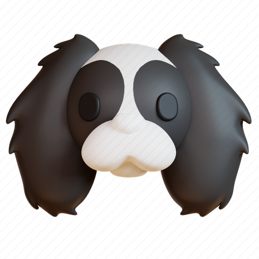 Japanese chin, dog, animal, puppy, pet, face, breed 3D illustration - Download on Iconfinder