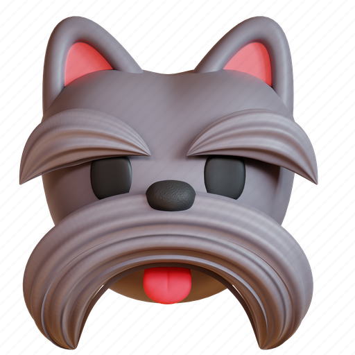 Miniature schnauzer, dog, animal, puppy, pet, face, breed 3D illustration - Download on Iconfinder