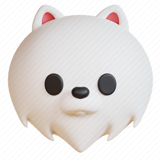 Pomeranian, dog, animal, puppy, pet, face, breed 3D illustration - Download on Iconfinder