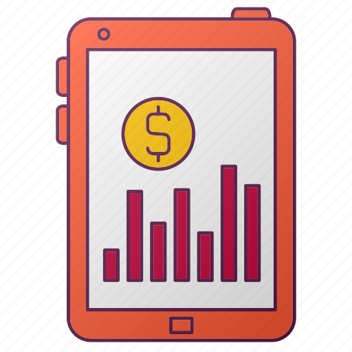 Dollar, graph, money, tablet, currency, seo icon - Download on Iconfinder