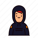avatar, programmer, hacker, hoodie, face, head, character