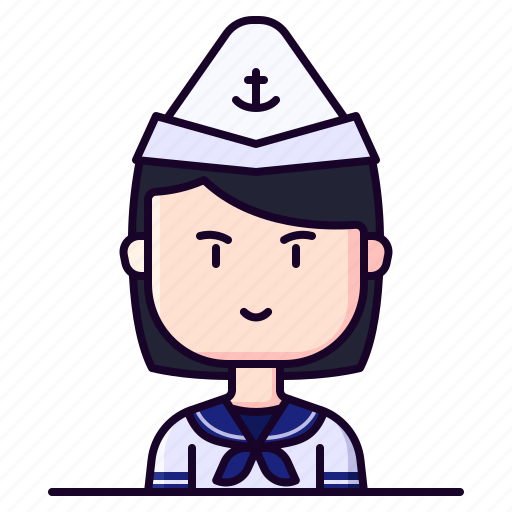 Avatar, female, girl, marine, profession, sailor icon - Download on Iconfinder