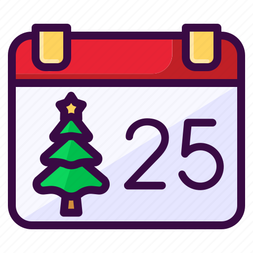 Calendar, christmas, date, holiday, winter icon