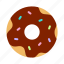 bakery, chocolate, donut, doughnut, icing, pastry, sprinkles 
