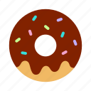 bakery, chocolate, donut, doughnut, icing, pastry, sprinkles