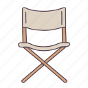 camping, chair, director, film, seat