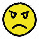 angry, bad, emoticon, smiley