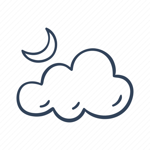 Cloudy, night, moon, weather, forecast, climate icon - Download on Iconfinder