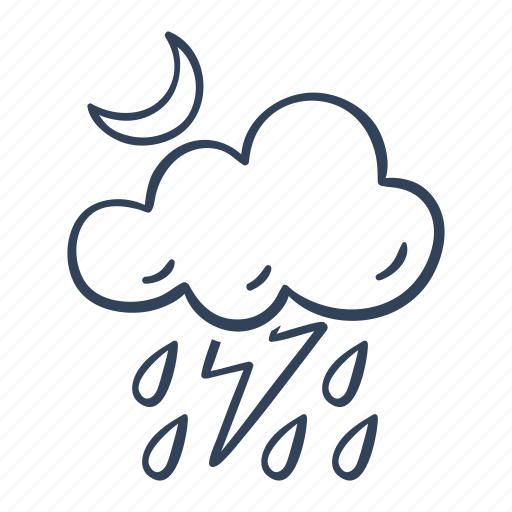 Stormy, night, weather, forecast, climate, metereology icon - Download on Iconfinder