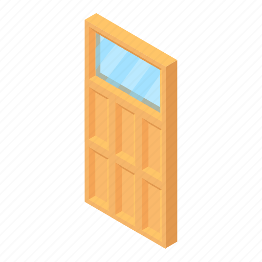 Cartoon, door, doorway, entrance, glass, home, wooden icon - Download on Iconfinder