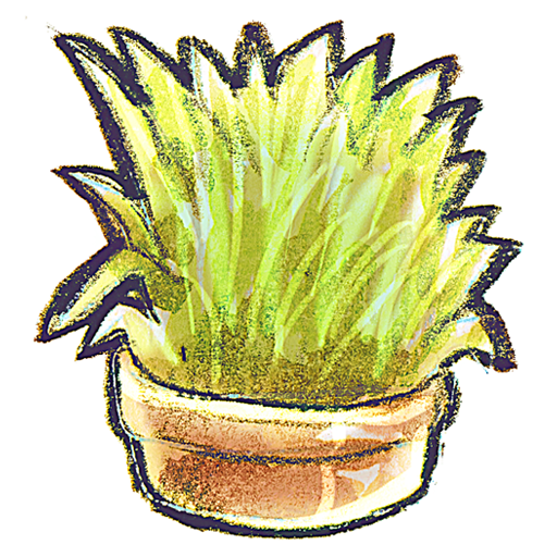 flowerpot, grass 